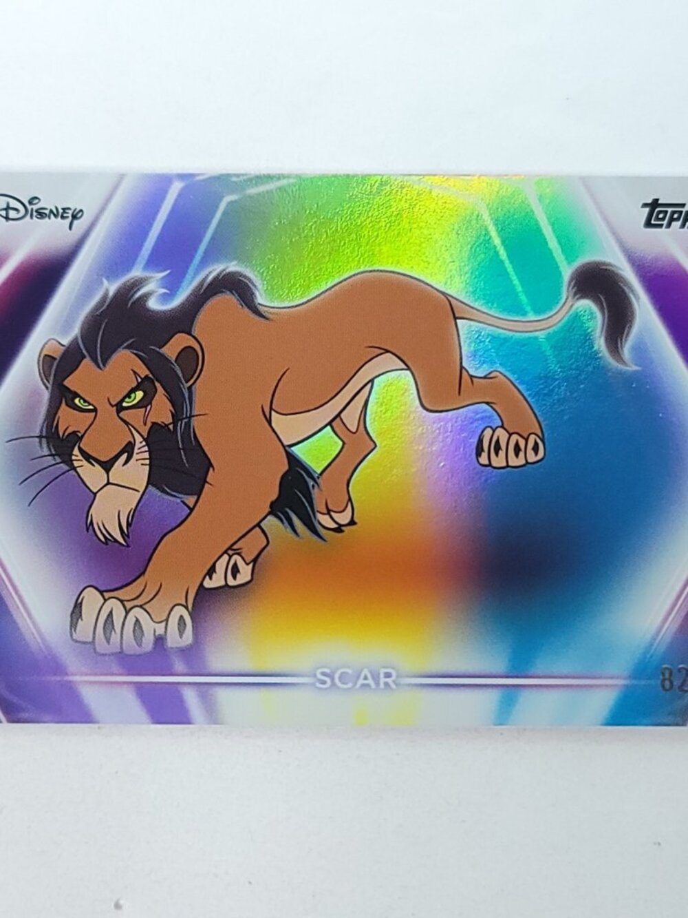 Scar Lion King Topps 2026 Disney Neon Holo Parallel Refractor Limited 82/99